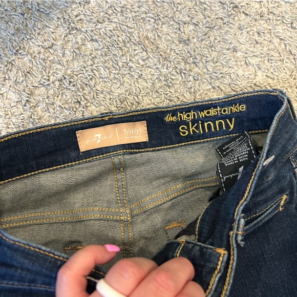 7 for All Mankind High Waist Ankle Skinny Jeans Button Fly SIZE 25 - Picture 4 of 8